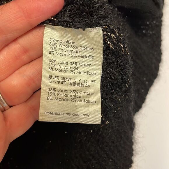 3.1 Philip Lim Black & Gold Metallic Stripe Cardigan - Picture 7 of 10
